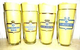 4 Brauerei Karlsberg Homburg Vtg. German Beer Glasses - £11.95 GBP