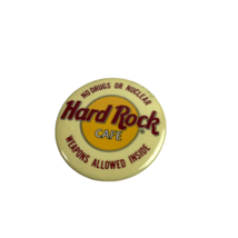 Hard Rock Cafe 1.5”x1.5” Pin VINTAGE No Drugs or Nuclear Weapons Allowed... - $6.88