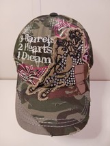 3 Barrels 2 Hearts 1 Dream Cowgirl Rodeo Distressed Camo Adjustable Cap Hat - £15.81 GBP