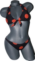 NEW GUILLERMINA BAEZA polka dot bikini swimsuit S Luxe 2pc brown orange designer - £59.75 GBP