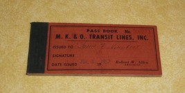 1957 Mko Missouri Kansas Oklahoma Tulsa Bus Line Ticket Pass Book Rare Paper Old - £104.63 GBP