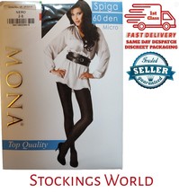 60 Denier Opaque Tights Mona Spiga Various Colours and Sizes - $227.32 MXN