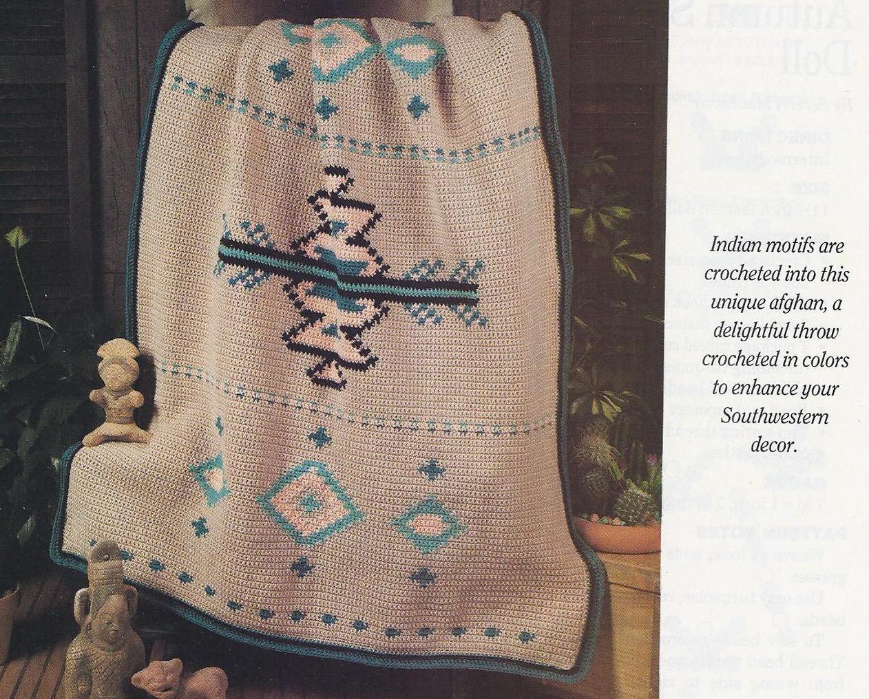 RARE~Native American Afghan Crochet Pattern~Magazine with other Crochet Patterns - $9.99