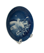 Georg Jensen Christmas Plate Snow Doves In Blue And White Vintage 1972 - £14.16 GBP