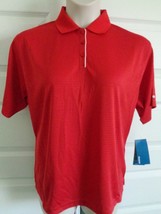 NWT Women&#39;s Reebok Play Dry Textured Performance Fabric Polo Top 2X Red - £7.22 GBP