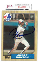 Andre Dawson signed 1987 Topps Baseball Card #345- JSA #LL60306 (Cubs/Expos/HOF/ - £31.28 GBP