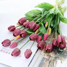 5 stems Real Touch Artificial flower Tulip Bouquets for Bridal Bouquets,Wedding  - $12.99