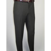 Men Suit BERLUSCONI Italian Wool 180's Pin Stripe One Button Peak UGS95-03 Gray image 8