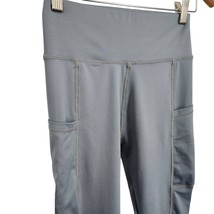 Shein Yoga legging Pants Small Gray Straight Leg Side Thigh Pockets Activewear - £12.58 GBP