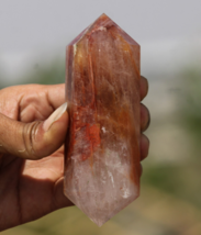 320g Red Hematoid Quartz Crystal Healing Chakra Stone Metaphysical DT Point - $56.72