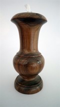 Holy Land c2008 Olivewood 6&quot; Turned Oil Lamp Signed - $33.25
