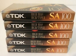TDK SA 100 Type II Blank Tape Cassettes LOT of 6 SEALED BRAND NEW HIGH P... - £33.11 GBP