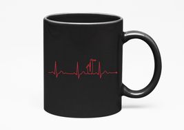 Make Your Mark Design Saxophonist Heart Rate., Black 11oz Ceramic Mug - £17.77 GBP+