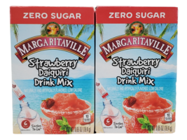 6 Boxes Margaritaville Strawberry Daiquiri Zero Sugar Singles To Go Drink Mix - £9.45 GBP