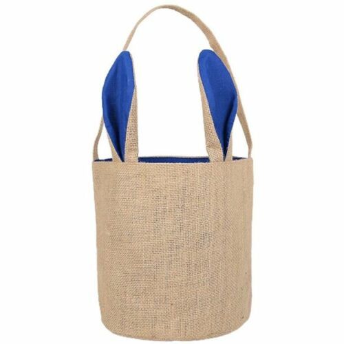 Primary image for 1 Pcs Cylinder Navy Bunny Ear Burlap Canvas Tote Bag #MNHS