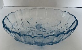 Indiana Glass Garland Pattern Oval Footed Fruit Bowl Centerpiece Blue Glass - $22.22