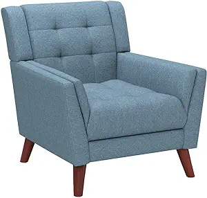 Christopher Knight Home Alisa Mid Century Modern Fabric Arm Chair, Blue ... - $325.99
