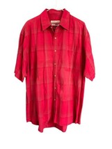 Caribou Creek Red Plain Short Sleeve Button Front Shirt Mens XL Outdoors... - $10.20