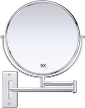 Gospire 9&quot; Large Size Wall Mount Makeup Mirror With 5X, 9 Inch-5X, Chrome Mirror - £34.25 GBP