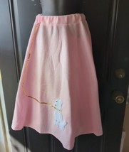 Poodle Skirt Adult Women&#39;s Medium USA Pink Felt 50&#39;s Elastic Waist Worn Once XL - £20.77 GBP