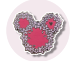 Mickey Mouse Icon Disney Pin: Red Pink Flower Garland Floral Wreath - $24.90