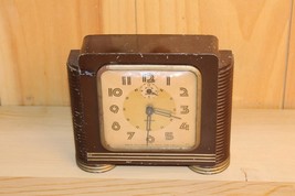 Vintage Ingraham &#39;Skyline&#39; Alarm Clock ~ Runs Good ~ - £35.78 GBP