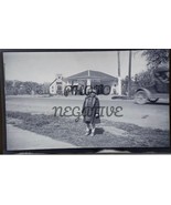 Vintage Photo Negative Young Girl In Front Of Gas Station Humble Oil 1920s - $615.22 MXN