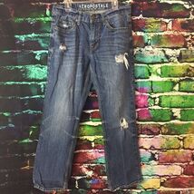 Aeropostale Mens Driggs Slim Boot 28/28 Blue Jeans w/ Stylish Holes - $12.83