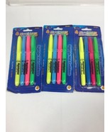 (3) Eclips Highlighters Yellow Pink Blue Green 4pk 12 Total 49481 office... - $11.59