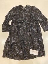 Linea Tesini @ Kaleidoscope Metallisch Blumenmuster Midi Kleid IN Schwarz - $20.32
