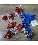 Red Silver Blue Patriotic Tinsel Star Wall Decoration. 4th of July/Patri... - £11.14 GBP