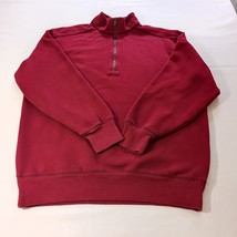 Roundtree &amp; Yorke Men&#39;s Red Cotton Blend 1/4 Zip Pullover Sweatshirt Siz... - $13.85