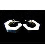 Pr of Womens .925 Sterling Silver Fashion Open Hoop Stick Earrings 6.3g ... - $14.84