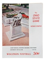 Ohio State vs Wisconsin October 28 1961 Official Game Program - £30.37 GBP