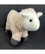 Curly Hair Lamb Sheep 12&quot; Stuffed Plush Toy Cream Wool Brown Feet Easter... - £10.75 GBP