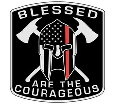 Thin red line decal-Blessed are the courageous Decal - Various Sizes/Materials - £3.15 GBP+