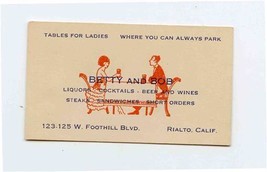 Betty and Bob Business Card Tables for Ladies Foothill Blvd Rialto California  - $17.82