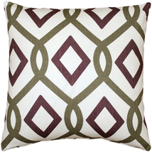 Tuscany Linen Sage Diamond Chain Throw Pillow 18X18, Complete with Pillo... - $52.45