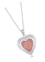Sterling Silver Pink or Blue Rose, Angel and Mother Cameo - $4,179.84 MXN