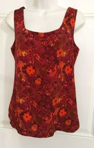 Loft by Ann Taylor Sleeveless Red Floral Tunic Top Tank Blouse Pullover Size XS - £7.47 GBP