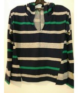 Derek Heart Juniors Multicolor Striped Polyester Long Sleeve V Neck Hood... - $9.00