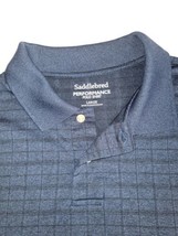 Saddlebred Performance Men&#39;s Polo Golf Shirt Blue Stripe Size Large - £12.63 GBP