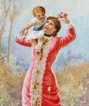 Antique Victorian Trade Card AYER&#39;S SASPARILLA Mother &amp; Child SUNNY HOURS - £4.94 GBP