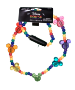 Disney Light Up Necklace Mickey Mouse Rainbow Pride Collection Beads - $372.14 MXN