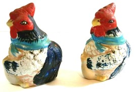 Vintage Ceramic Decorative Salt &amp; Pepper Rooster Figurines, Approx 3.5&quot; ... - $9.49