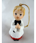 Vintage Praying Choir boy HOMCO Bisque Porcelain Christmas figurine 3.75&quot; - $8.05 CAD