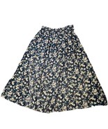 Vintage 90s Sag Harbor Maxi Skirt Dark Floral Size M Button Front Pleate... - $12.86