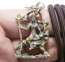 maa durga uma devi kali parvati hindu goddess amulet brass pendant with rope nec - £23.03 GBP