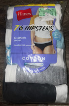 Hanes ~ 7-Pair Womens Hipster Underwear Panties Cotton Blend Tagless (B) ~ L/7 - £13.16 GBP