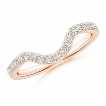 ANGARA Classic Diamond Curved Comfort Fit Women&#39;s Band in 14K Solid Gold - £792.35 GBP